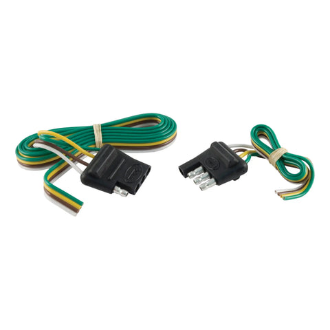 CURT 58355 - 4-Way Flat Connector Plug/Socket with 12in./48in. Wires (Packaged)