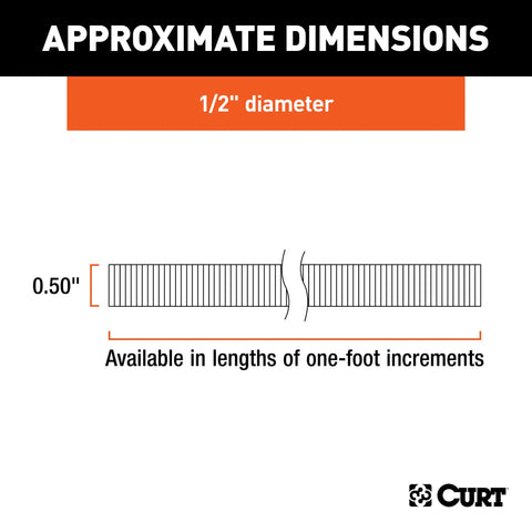 CURT 59826 - 1/2in. x 25ft. Convoluted Slit Loom Tubing