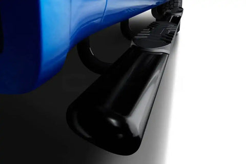 TrailFX A7031B - 5 Inch Oval Straight Powder Coated Black Steel Rocker Panel Mount Crew Cab Pickup