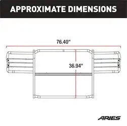ARIES 6057 - 1-1/2-Inch Black Steel Grille Guard, No-Drill, Select Honda Ridgeline
