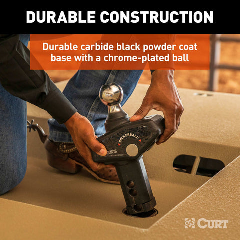 CURT 60654 - RockerBall 2-5/16-Inch Cushion Hitch Gooseneck Ball 30000 lbs