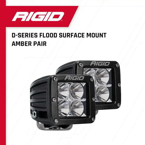 RIGID Industries 202123 - D-SERIES FLOOD SURFACE MOUNT AMBER PAIR
