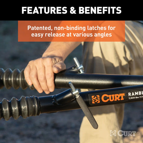 CURT 70001 - Rambler Steel RV Tow Bar 7500 Pounds 2-Inch Shank