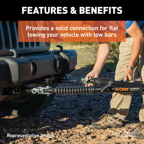 CURT 70112 - Custom Tow Bar Base Plate Select Jeep Wrangler TJ
