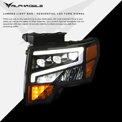 Alpha Owls 7162952 - 2009-2014 Ford F-150 Tri-Pro Series LED Projector Headlights.