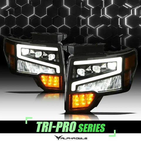 Alpha Owls 7162952 - 2009-2014 Ford F-150 Tri-Pro Series LED Projector Headlights.