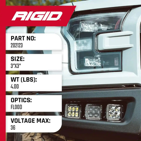 RIGID Industries 202123 - D-SERIES FLOOD SURFACE MOUNT AMBER PAIR