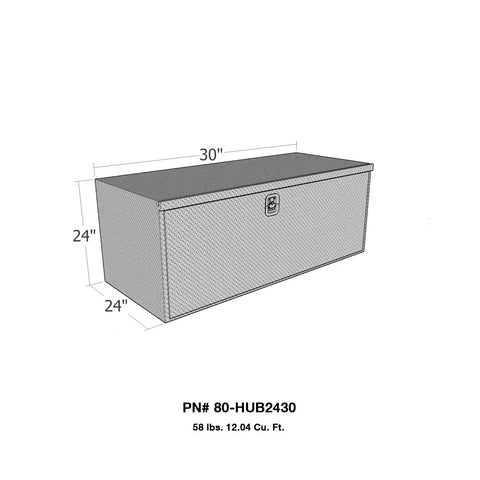 Westin 80-HUB2430 - Brute HD Under Body Tool Box Polished Aluminum 24 in. x 30 Drop Down Door