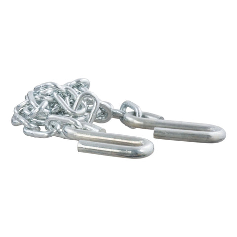 CURT 80030 - 48in. Safety Chain with 2 S-Hooks (5000 lbs Clear Zinc)