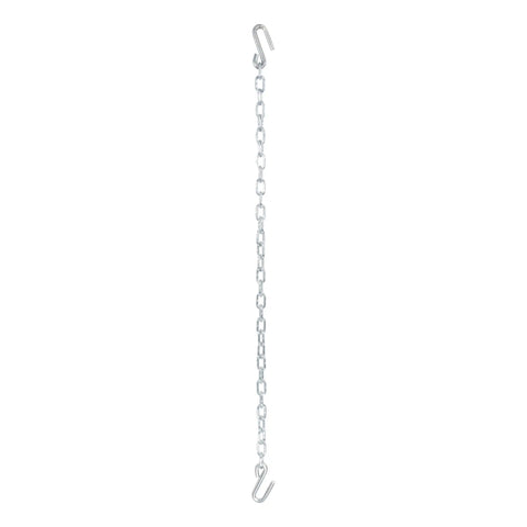 CURT 80030 - 48in. Safety Chain with 2 S-Hooks (5000 lbs Clear Zinc)