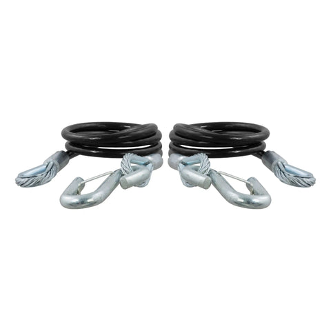 CURT 80151 - 44-1/2in. Safety Cables with 2 Snap Hooks (5000 lbs Vinyl-Coated 2-Pack)