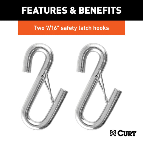 CURT 80151 - 44-1/2in. Safety Cables with 2 Snap Hooks (5000 lbs Vinyl-Coated 2-Pack)