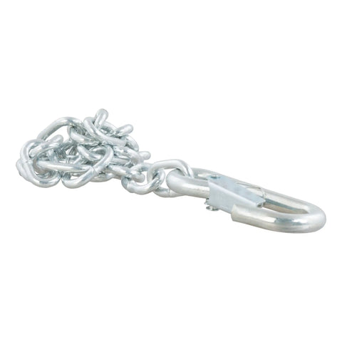 CURT 80312 - 27in. Safety Chain with 1 Snap Hook (2000 lbs Clear Zinc)