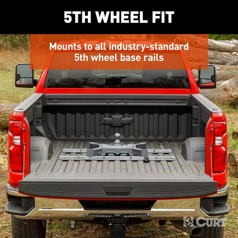 CURT 16090 Spyder 5th Wheel Rail Gooseneck Hitch with 2-5/16 Ball, 30K