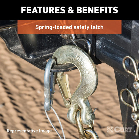 CURT 81560 - 3/8in. Safety Latch Clevis Hook (18000 lbs Pin)