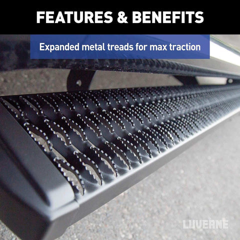 LUVERNE 415054-401446 - Grip Step 7 x 54 Black Aluminum Running Boards Select Silverado Sierra