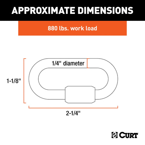 CURT 82610 - 1/4in. Quick Link (4400 lbs. Breaking Strength)