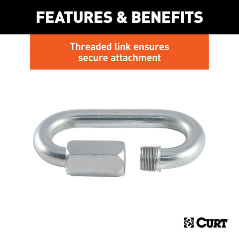CURT 82611 - 1/4in. Quick Link (4400 lbs. Breaking Strength Packaged)