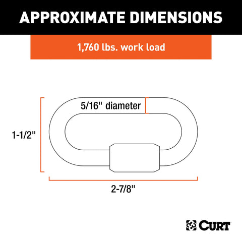 CURT 82900 - 5/16in. Quick Link (8800 lbs. Breaking Strength)