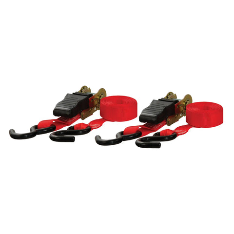 CURT 83001 - 10ft. Red Cargo Straps with S-Hooks (500 lbs 2-Pack)
