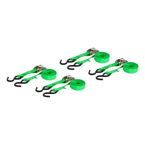 CURT 83016 - 16ft. Dark Green Cargo Straps with S-Hooks (300 lbs 4-Pack)