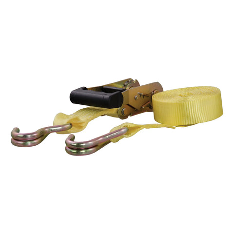 CURT 83036 - 14ft. Yellow Cargo Strap with J-Hooks (1667 lbs.)