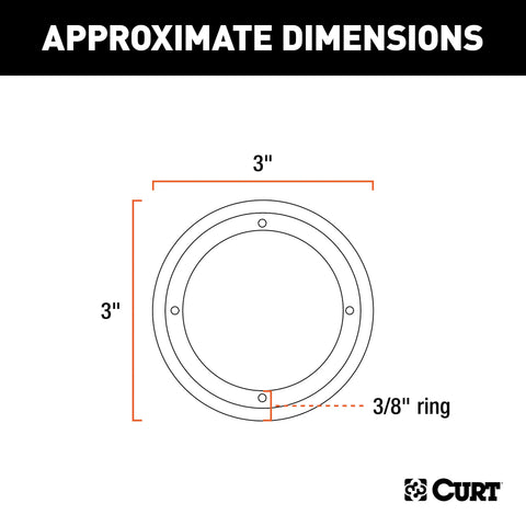 CURT 83720 - 3-Inch Black Plastic Tie Down Anchor Backing Plate Trim Ring