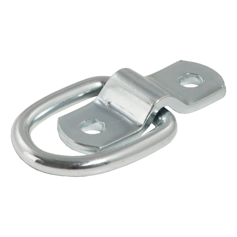 CURT 83730 - 1in. x 1-1/4in. Surface-Mounted Tie-Down D-Ring (1200 lbs Clear Zinc)