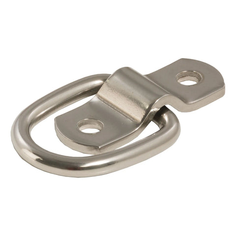 CURT 83732 - 1in. x 1-1/4in. Surface-Mounted Tie-Down D-Ring (1200 lbs Stainless)
