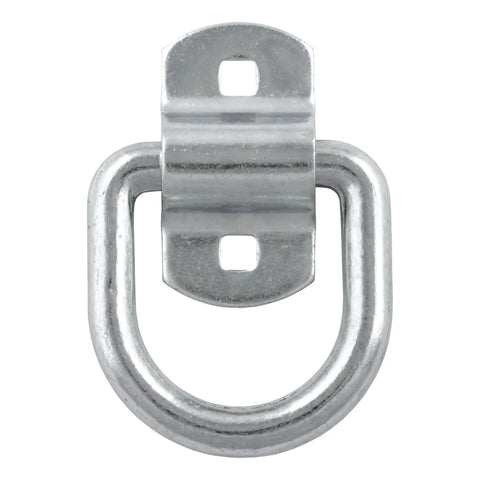 CURT 83742 - 3in. x Surface-Mounted Tie-Down D-Ring (3600 lbs Clear Zinc)