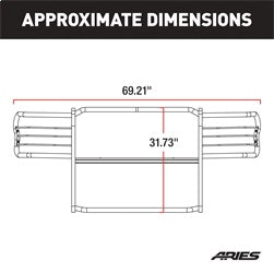 ARIES 9047 - Black Steel Grille Guard, Select Nissan Frontier, Pathfinder