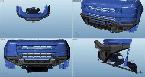 Black Horse Off Road AFB-F117-BU - Matte Steel Armour II Front Bumper