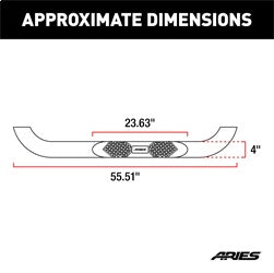 ARIES AL231008 - Big Step 4 Black Aluminum Round Side Bars, Select Jeep Wrangler JK