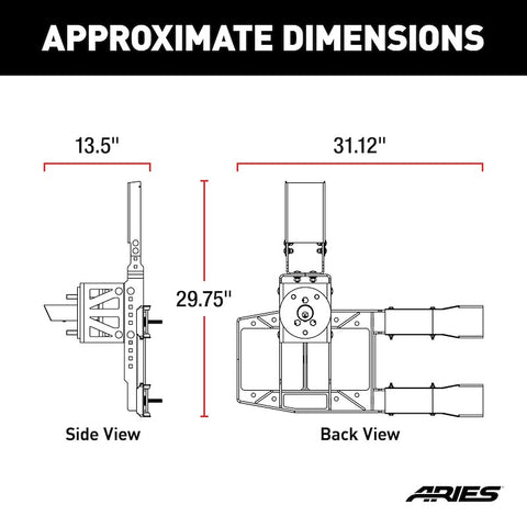 ARIES 2563001 - Jeep Wrangler JL Heavy-Duty Spare Tire Carrier