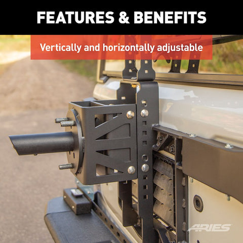 ARIES 2563001 - Jeep Wrangler JL Heavy-Duty Spare Tire Carrier