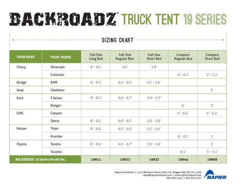 BackRoadz Truck Tent - Full Size Regular Standard Bed