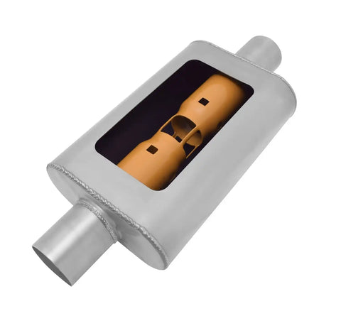 Gibson Performance Exhaust BM0108 MWA Center/Center Oval Muffler Stainless