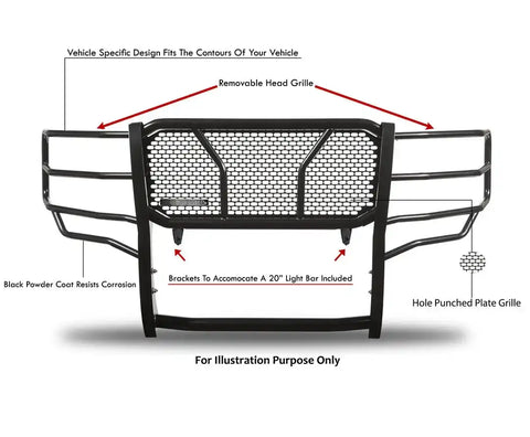Black Horse Off Road RU-FOF116-B Rugged Heavy Duty Grille Guard Ford F-150