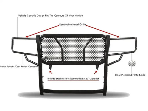 Black Horse Off Road RU-TOTU07-B Rugged HD Grille Guard