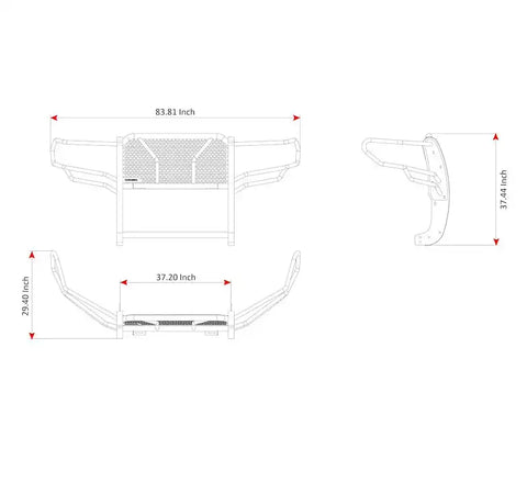 Black Horse Off Road RU-TOTU07-B Rugged HD Grille Guard