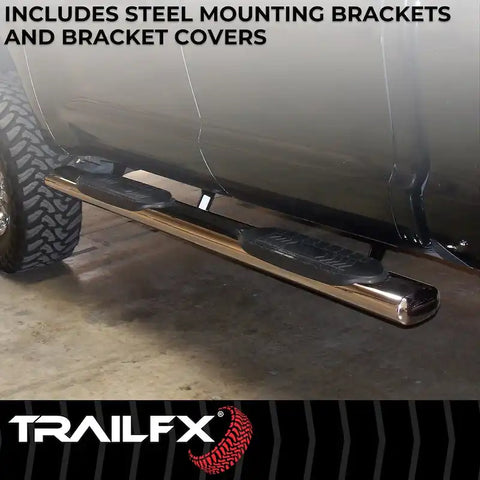 TrailFX A8201S - 6 Inch Oval Straight Pol Stainless Steel Frame Body Mount Bolts Extended Cab Pickup