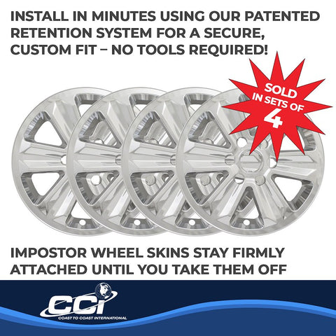 Coast To IWCIMP387X 17 Inch 6 Spoke Chrome Plated Plastic Set Of 4 Not Compatible With Steel Wheels