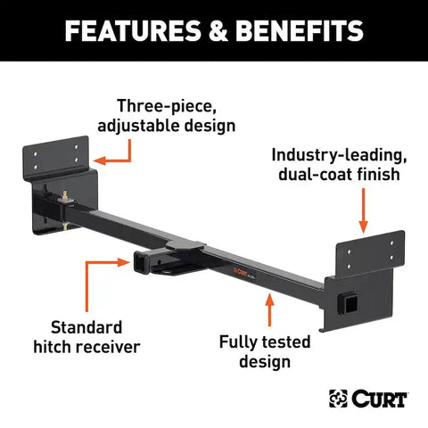 CURT 13703 Adjustable RV Trailer Hitch, 2 Receiver (Up to 72 Frames)