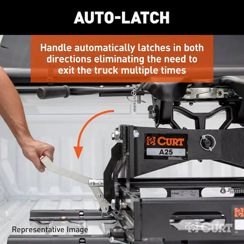 CURT 16057 A25 Sliding 5th Wheel Hitch, 25K, Select Chevy, Ford, GMC Puck System