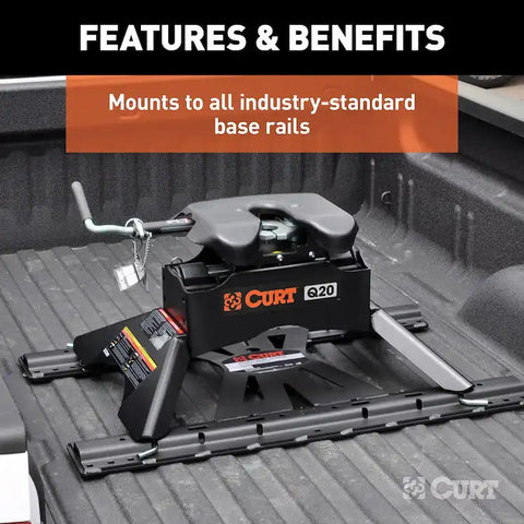 CURT 16130 Q20 5th Wheel Hitch, 20,000 lbs