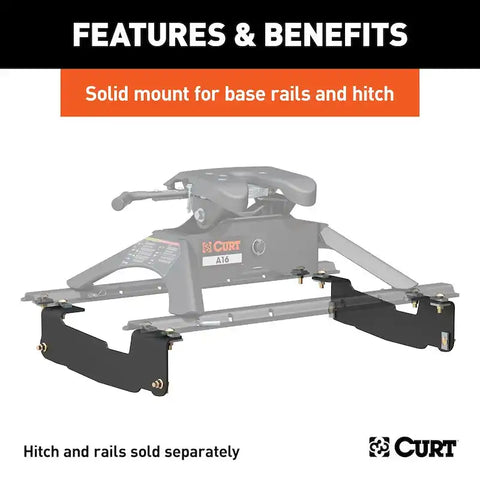 CURT 16441 Custom 5th Wheel Brackets, Select Ford F-150 (Except 5.5' Bed)