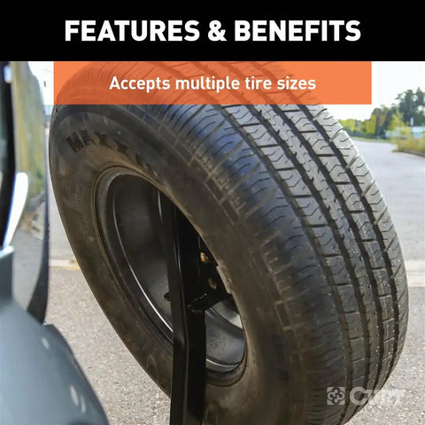 CURT 31006 24-Inch High Trailer Hitch Spare Tire Mount for 2-inch Receiver