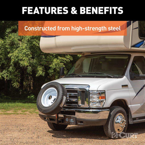 CURT 31006 24-Inch High Trailer Hitch Spare Tire Mount for 2-inch Receiver