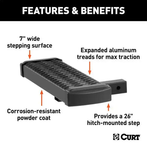 CURT 32001 Grip Step 26-Inch Hitch for 2-Inch Receiver