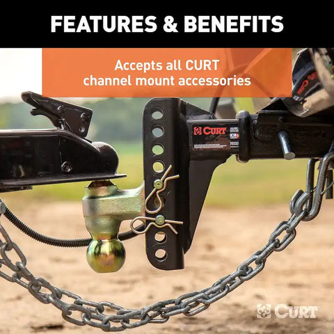 CURT 45910 Replacement 2 Channel Mount Shank (Fits #45900 or #45907, 14,000 lbs.)